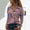 Women’s Casual Printed Long Sleeve Slim T-Shirt with Lapel Collar