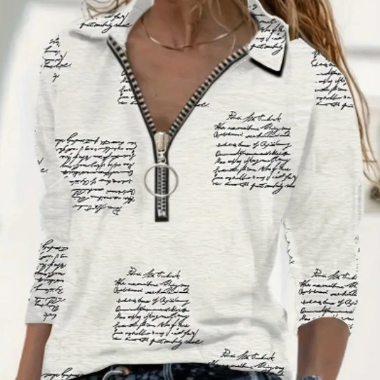 Casual Loose Long Sleeve Polo Shirt for Spring